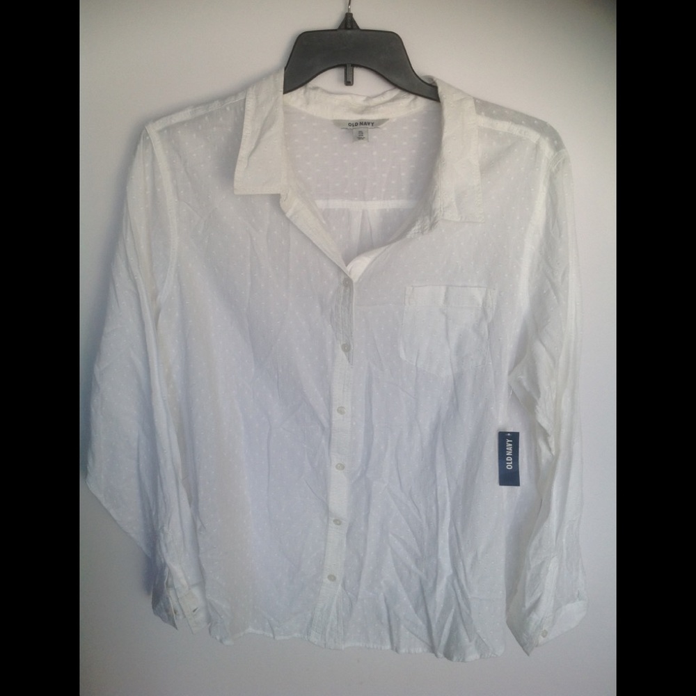 Old Navy Long Sleeve Blouse - White - XXL - NWT